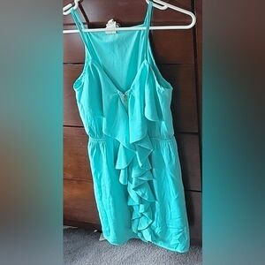 Pink Owl ruffle front zipper dress